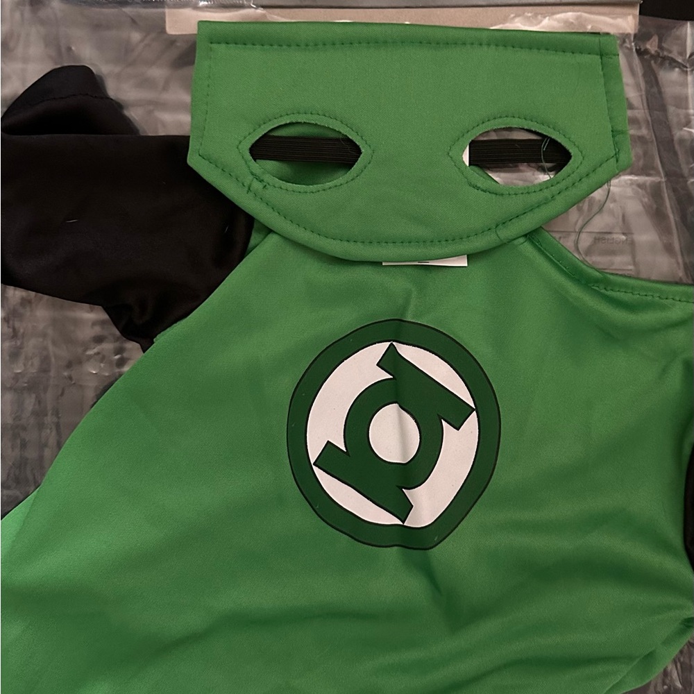 DC Green Lantern Green and Black Dog Superhero Costume Size S/M